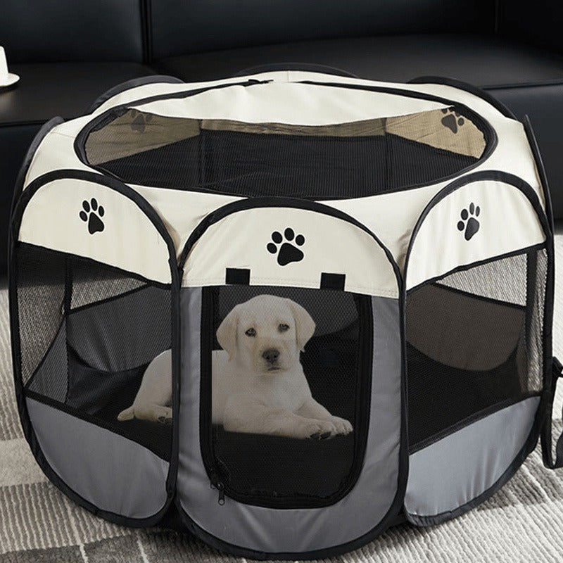 1pc Heavy-duty Oxford Cloth Pet Playpen - Foldable Octagonal Dog & Cat Pen With Anti-slip Base, Portable Indoor/outdoor Enclosure, No Assembly Needed, Lightweight & Sturdy For Travel, Home, Vet