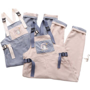 Corduroy High Waist Jumpsuit - Distressed Apricot Blue