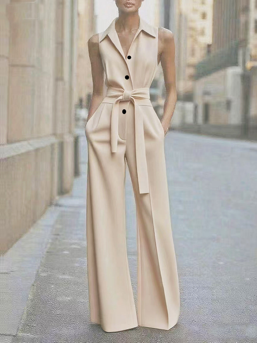 Chic Collared Wide-Leg Jumpsuit