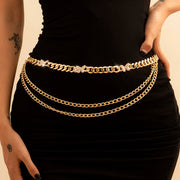 Edgy Chain Waist Jeans Accent