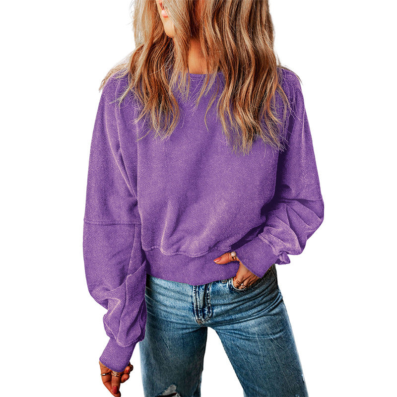 Chic Backless Round Neck Autumn Sweater