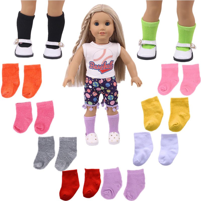 12 Pack American Girl Doll Socks (18 Inch, 12 Colors)