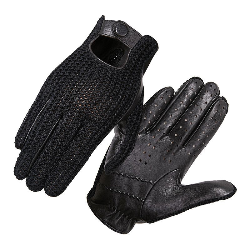 Goatskin Motorcycle Gloves for Men - Anti-Slip Warmth