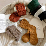 Breathable Wool Socks for Women - Dark Floral Design