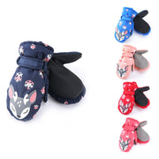 Kids' Cartoon Snowflake Deer Gloves - Waterproof & Windproof Mittens