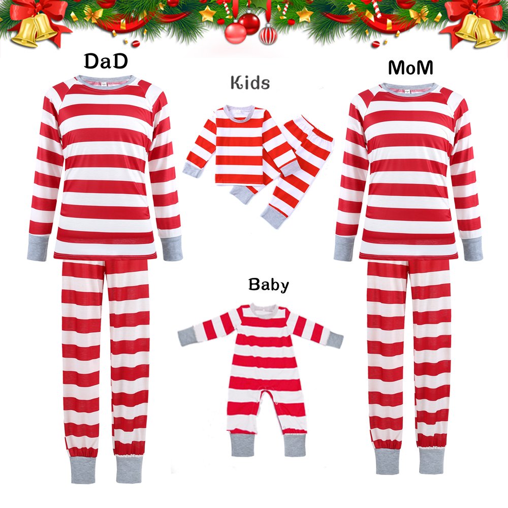 Cozy Red Striped Family Pajamas Set