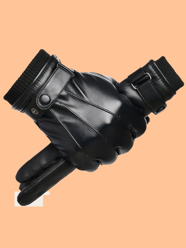 Men's Windproof Leather Riding Gloves