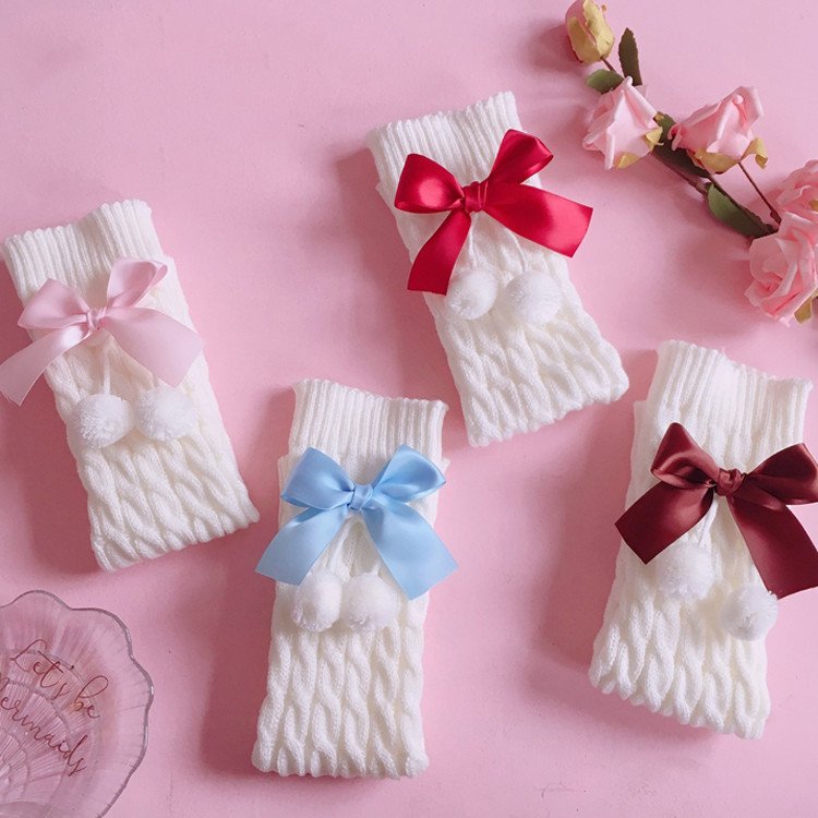 Soft Knit Bow Socks for Girls