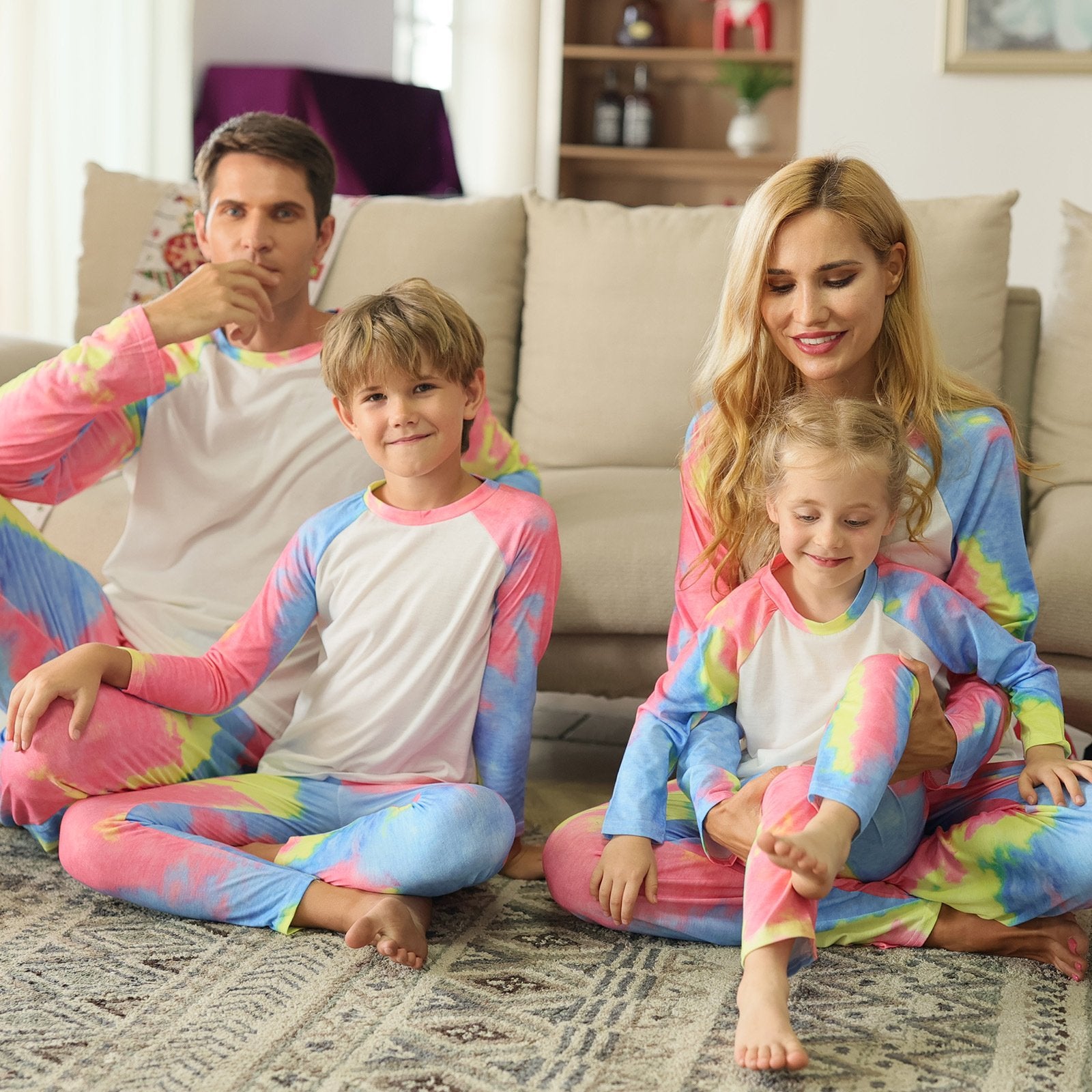 Cozy Tie-dye Pajamas Set for Family Fun