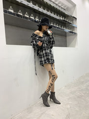 English Alphabet Printed Tights