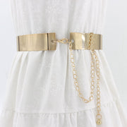 Metal Wide Waist Chain Belt for Women All-match Style
