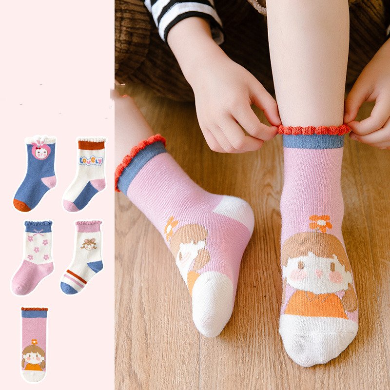 Kids' Bright Color Casual Socks for School