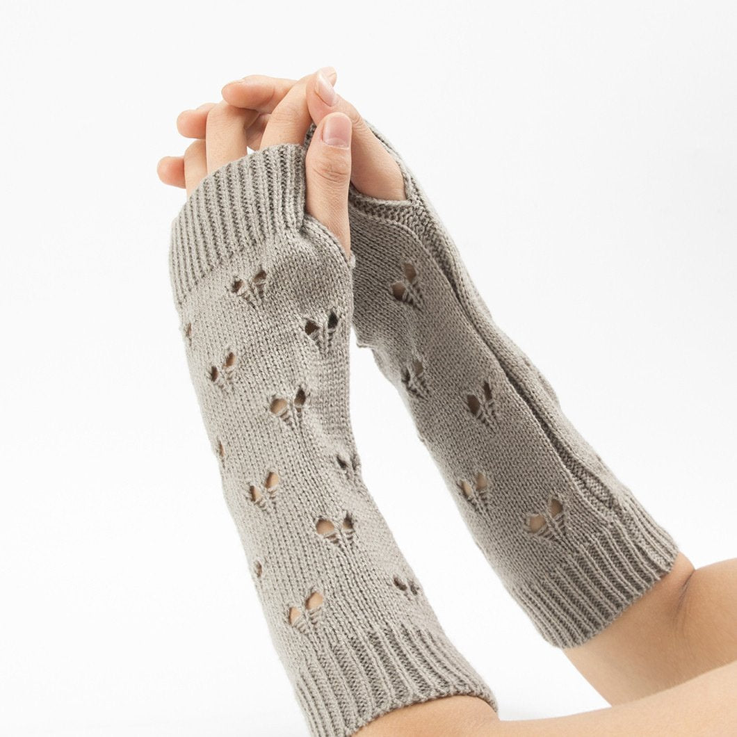 Warm Jacquard Knit Arm Covers for Women