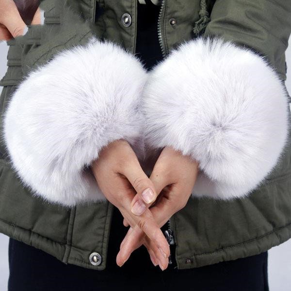 Soft Furry Wrist Cuffs for Women