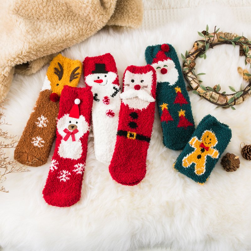 Cozy Coral Fleece Sleep Socks for Women