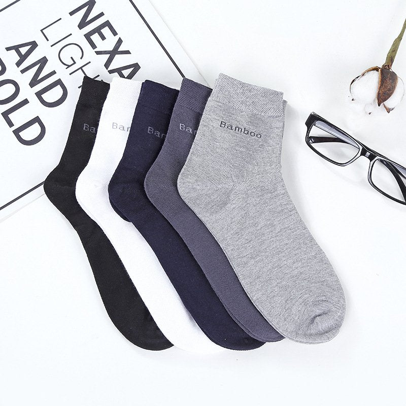Men's Bamboo Fiber Mid-Calf Socks for Everyday Wear