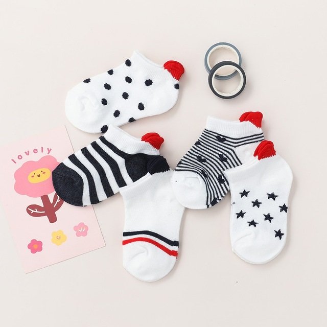 Cute Baby Girl Mesh Socks Set of 5