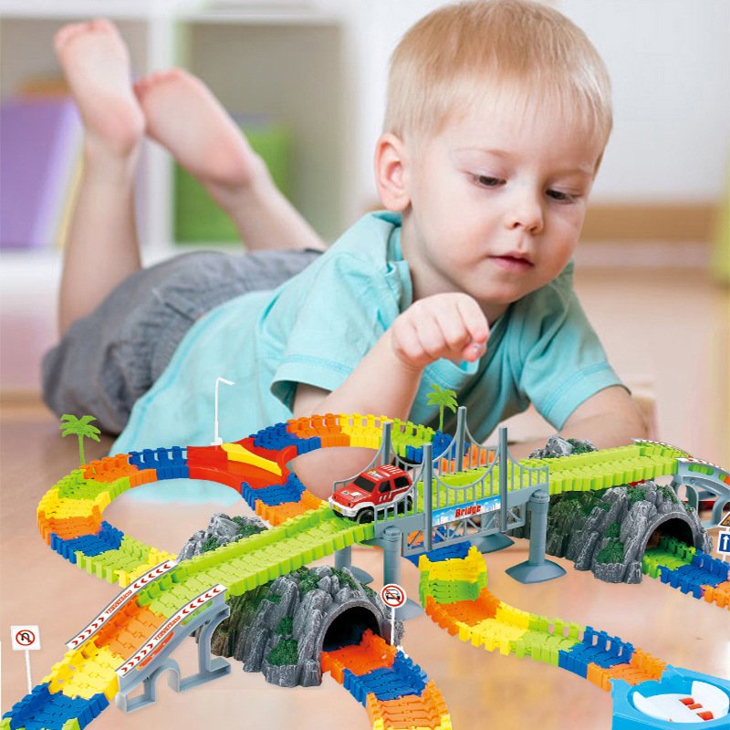 Kids' Electric Train Track Building Toy Set