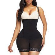 Tummy Tuck Bodysuit for Curvy Women, Side Zipper Jumpsuit with Spandex Support