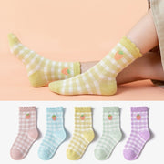 French Plaid Cartoon Socks for Kids