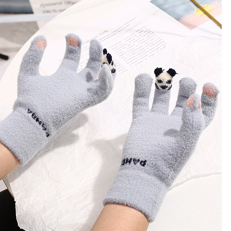 Warm Touch Screen Faux Wool Gloves for Women
