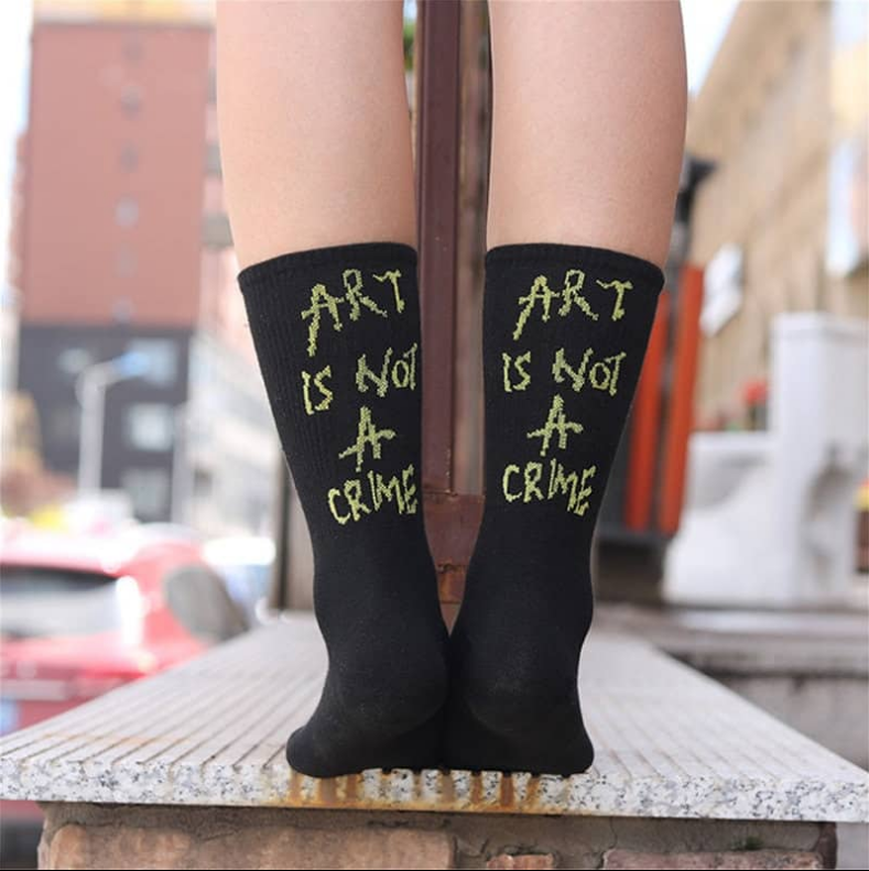 Casual Letter Print Socks for Women