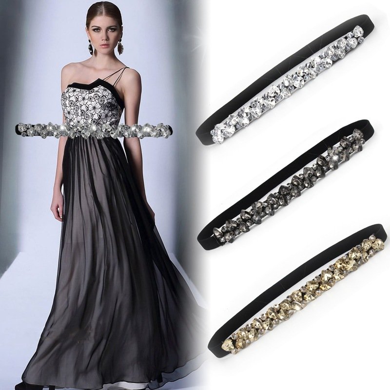 Rhinestone Elastic Waist Belt