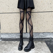 Women's Simple Cross-Tie Romper Socks Set