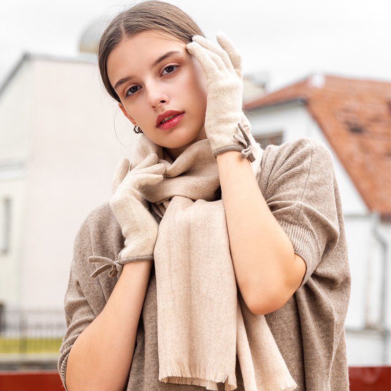 Colorful Split Finger Knit Gloves for Women