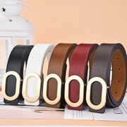 Stylish Oval Alloy Buckle Belt for Women
