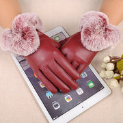 Warm Sheepskin Gloves for Women - Black, Red, Purple