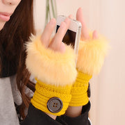 Warm Women's Half-Finger Gloves for Cold Weather