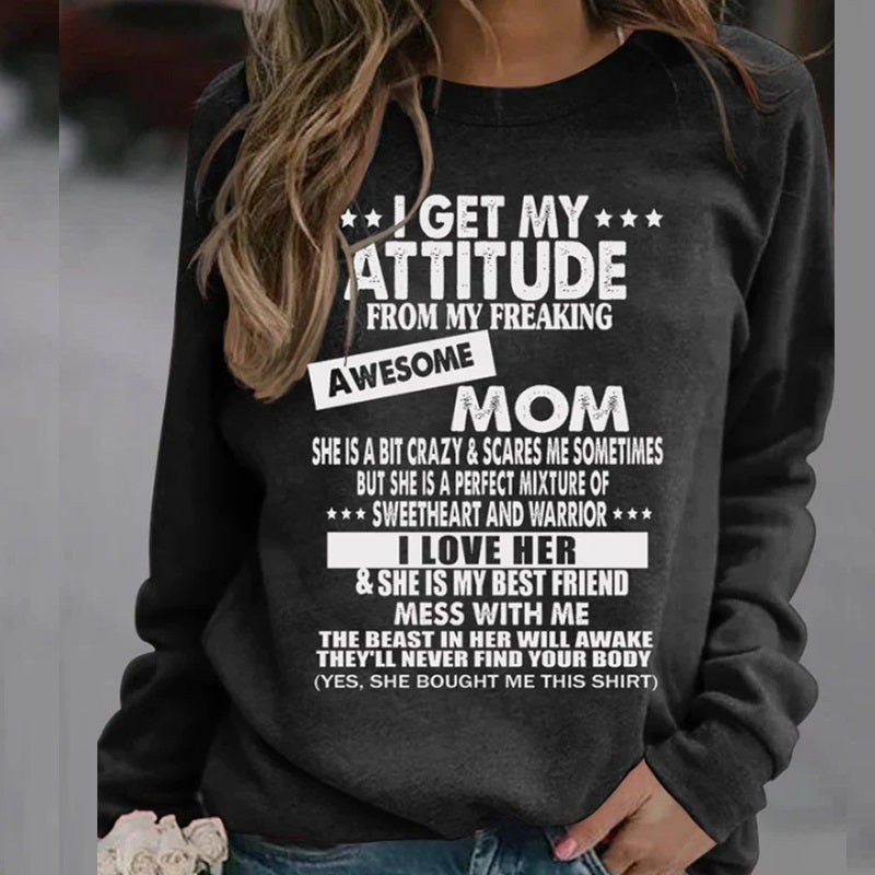 Funny Mom Graphic Sweatshirt - Cozy Long Sleeve Pullover
