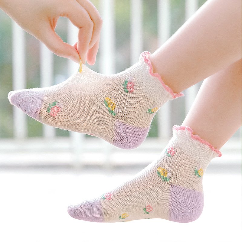 Breathable Girls Lace Socks for Kids
