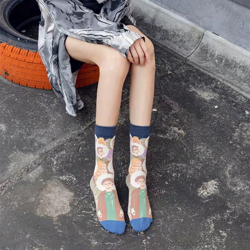 Trendy Plant Pattern Socks - Breathable & Soft