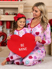 Cozy Family Pajama Set: Love Print Parent Child Match