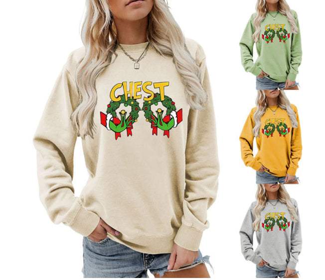 Women's Printed Long-Sleeve Cotton Hoodie