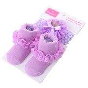 Baby Sock and Headband Set - Cute Lace Bow Design