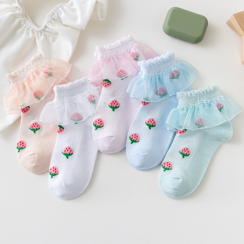 Princess Summer Socks for Women - Thin Lace Mesh