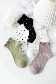 Adorable Japanese Lace Heart Socks for Women