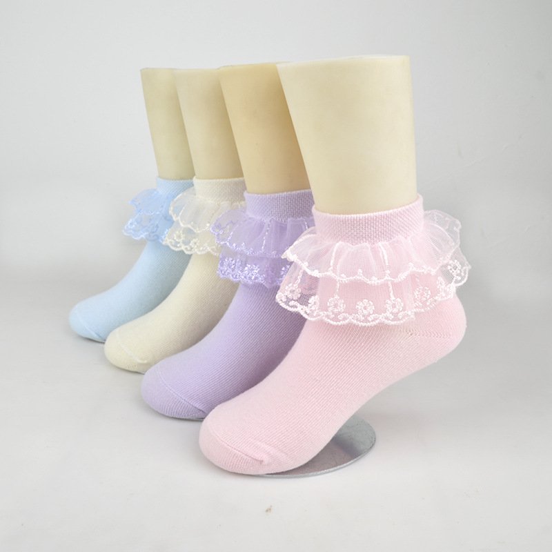 Cute Spring & Autumn Girls Socks Cotton White