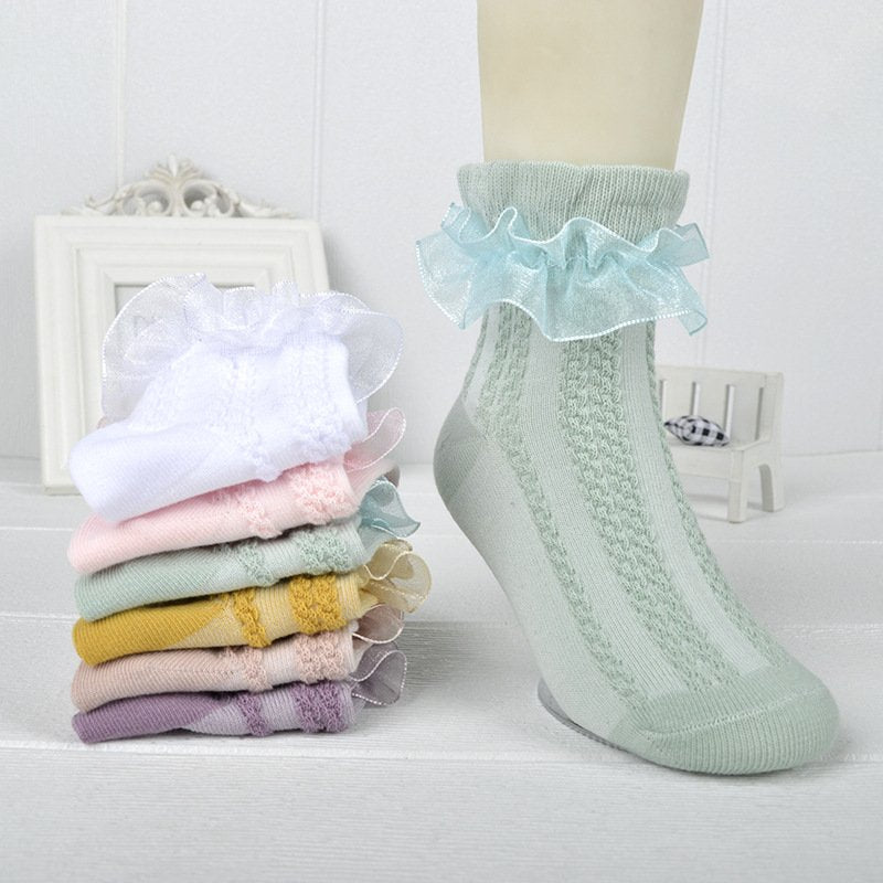 Cute White Lace Dance Socks for Girls