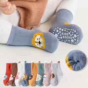 Kids' Cartoon Socks with Warm Heel Grip