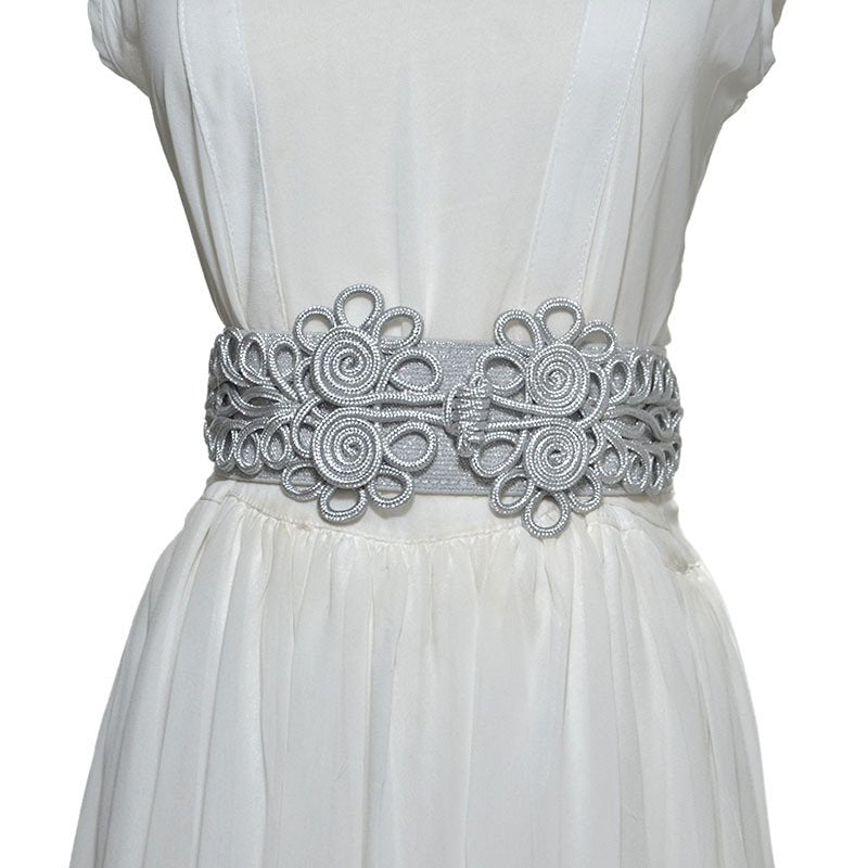 Retro Elastic Waistband Decoration Belt for Women