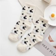 Soft Coral Fleece Socks for Women - Cartoon Animal Designs