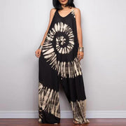Tie-Dye Wide-Leg Jumpsuit for Women - Loose Fit & Comfortable