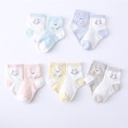 Thin Kids' Socks Breathable Cotton Mesh for Spring & Summer