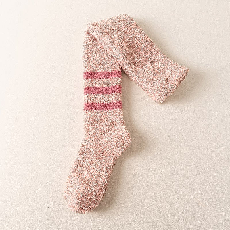 Soft Coral Velvet Calf Socks for Women