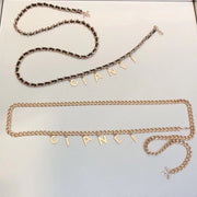 Small Metal Letter Chain Belt for Women
