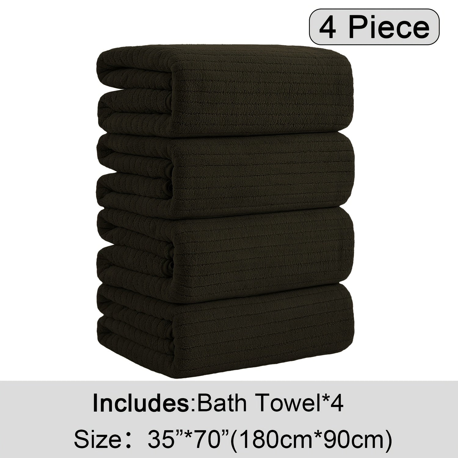 4-Piece Extra Large Microfiber Bath Towel Set, 35" x 70"